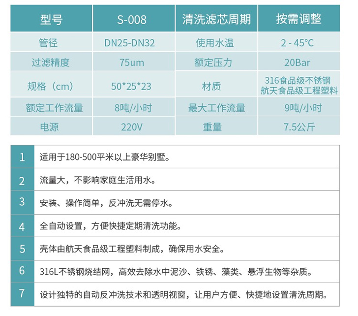 柯诗达智能反冲洗前置过滤器